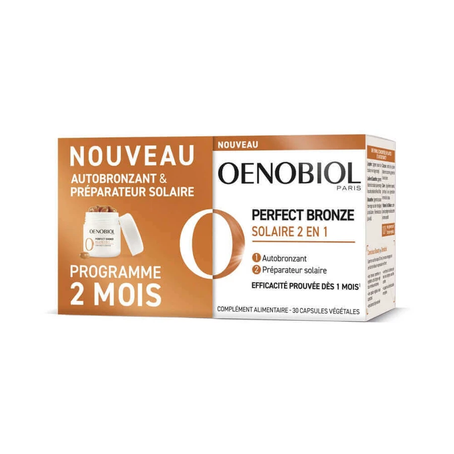 Oenobiol Perfect Bronze I Solari 2 в 1 Самозагар и защита от солнца 60 вегетарианских капсул: цены и характеристики