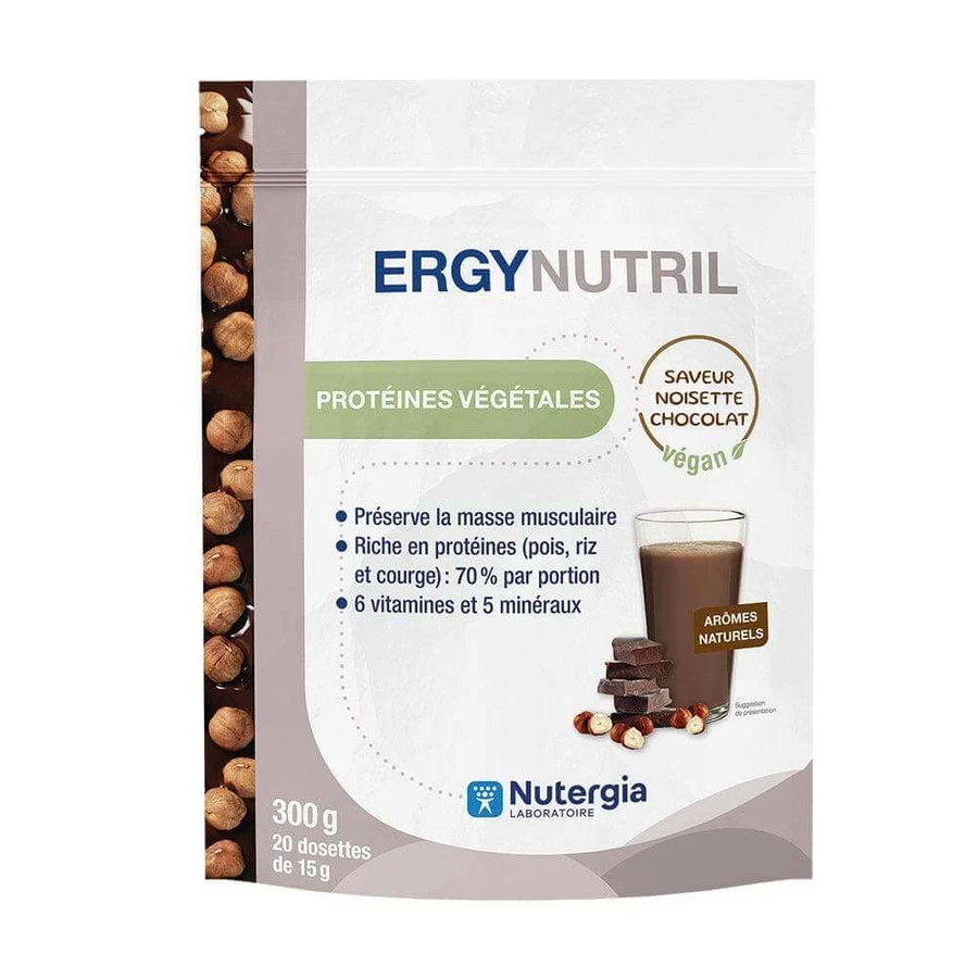 Протеїн Nutergia ERGYNUTRIL Веганський фундук з шоколадом 350г: ціни та характеристики
