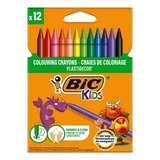 Пластифицированные восковые мелки Plastidecor, 12 шт, Bic