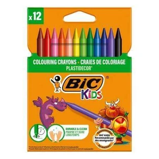 Пластифікована воскова крейда Plastidecor, 12 шт, Bic