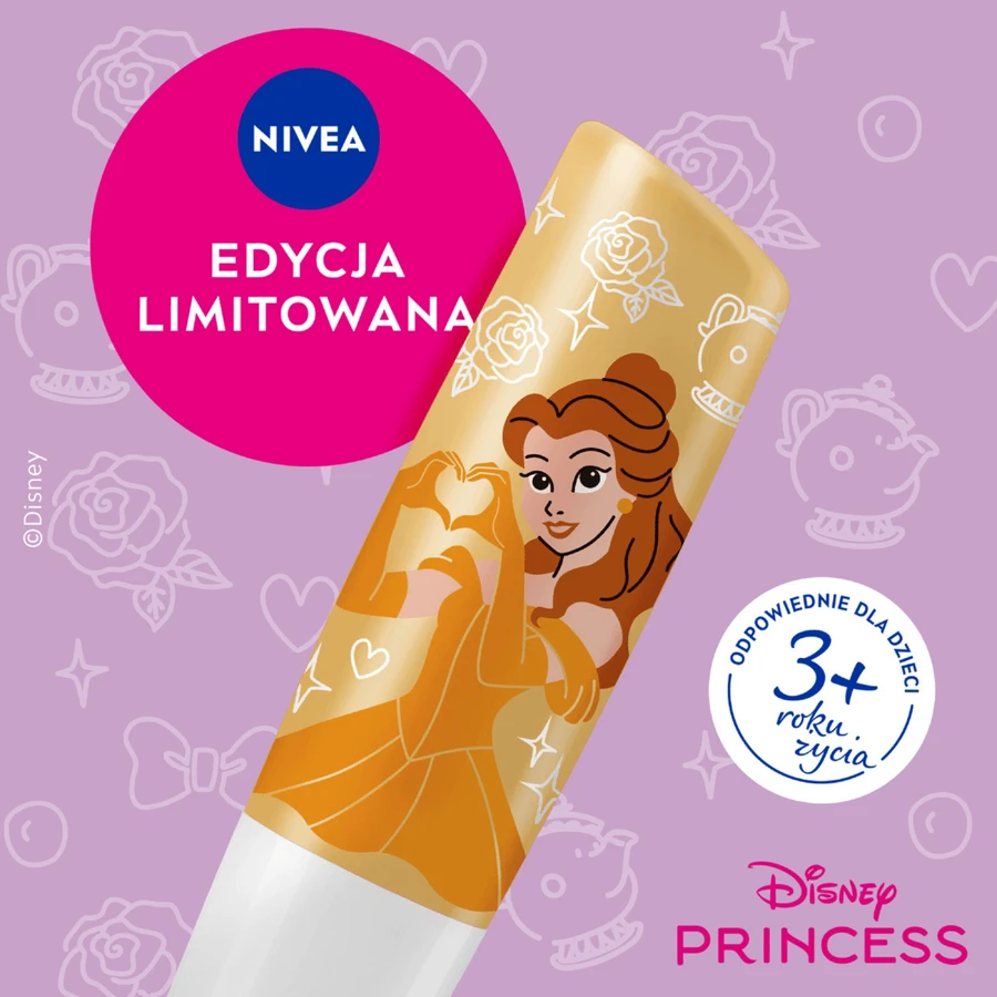 Nivea Disney Princess, живильна помада для губ, ваніль, "Красуня і чудовисько", 4,8 г: ціни та характеристики