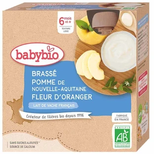 Babybio Яблуко та апельсин Брассе З 6 місяців 4х85г