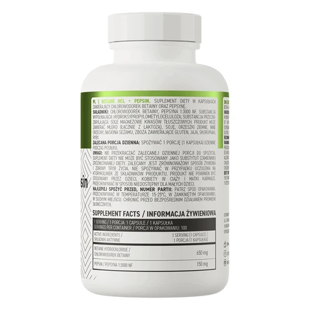 OstroVit Бетаин HCl + Пепсин, 100 капсул: цены и характеристики