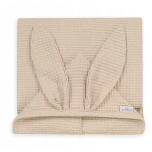 BabyMatex, Бавовняний покривало для ванни Wafel Prestige Bunny, 70 см х 140 см, бежевий