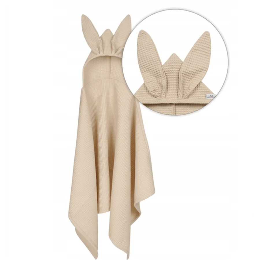 BabyMatex, Бавовняний покривало для ванни Wafel Prestige Bunny, 70 см х 140 см, бежевий: ціни та характеристики