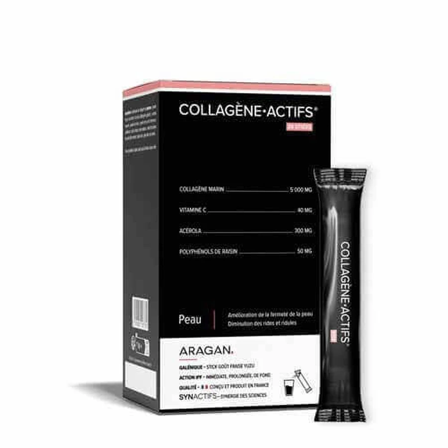 Aragan Synactifs Collagen Active 20 паличок полуничного юзу: ціни та характеристики