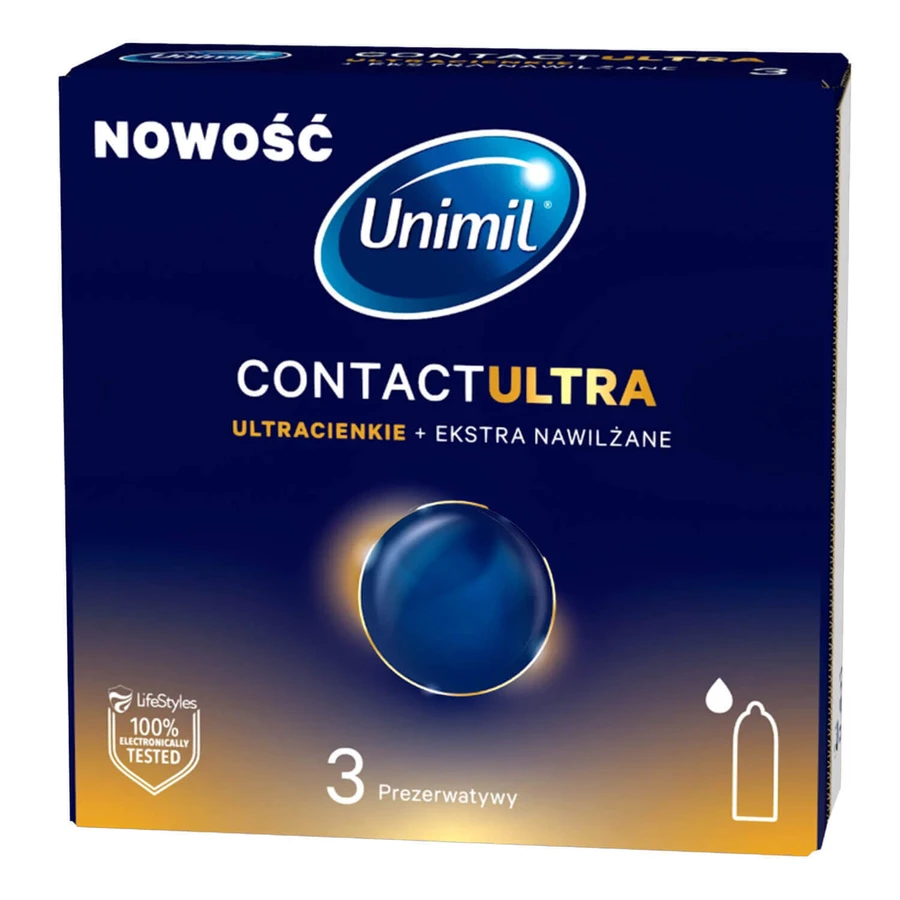 Unimil Contact Ultra, экстра увлажненные презервативы, ультратонкие, 3 штуки: цены и характеристики