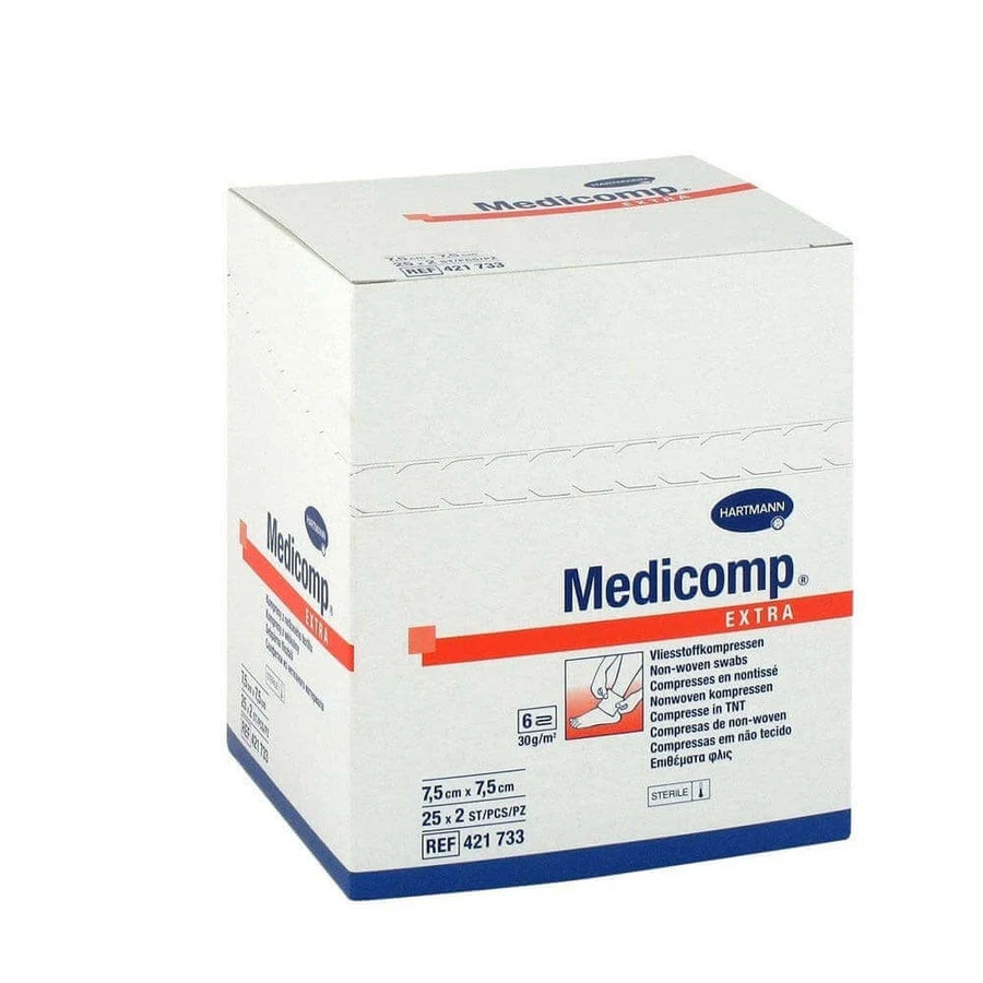 Hartmann Medicomp Стерильные нетканые таблетки 7,5 x 7,5 см 25x2: цены и характеристики