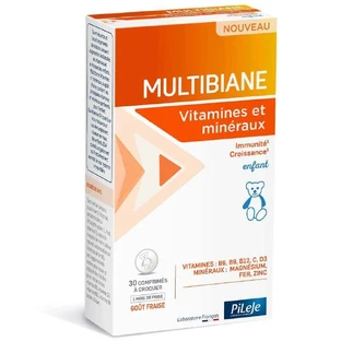 Pileje Multibiane Витамины и минералы для детей 30 жевательных таблеток
