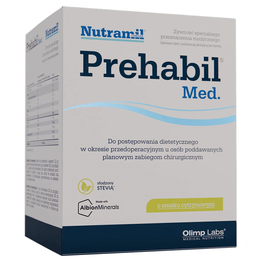 Olimp Nutramil PreHabil Med, дієтична добавка, зі смаком лимона, 6 пакетиків: ціни та характеристики