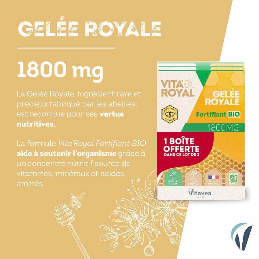 Vitavea Santé Vita'Royal Organic Royal Jelly Fortifiant 3x10 флаконов: цены и характеристики