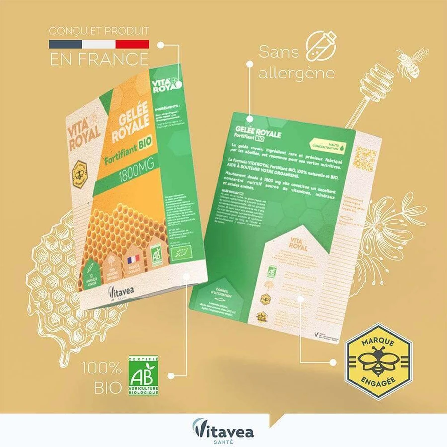 Vitavea Santé Vita'Royal Organic Royal Jelly Fortifiant 3x10 флаконов: цены и характеристики