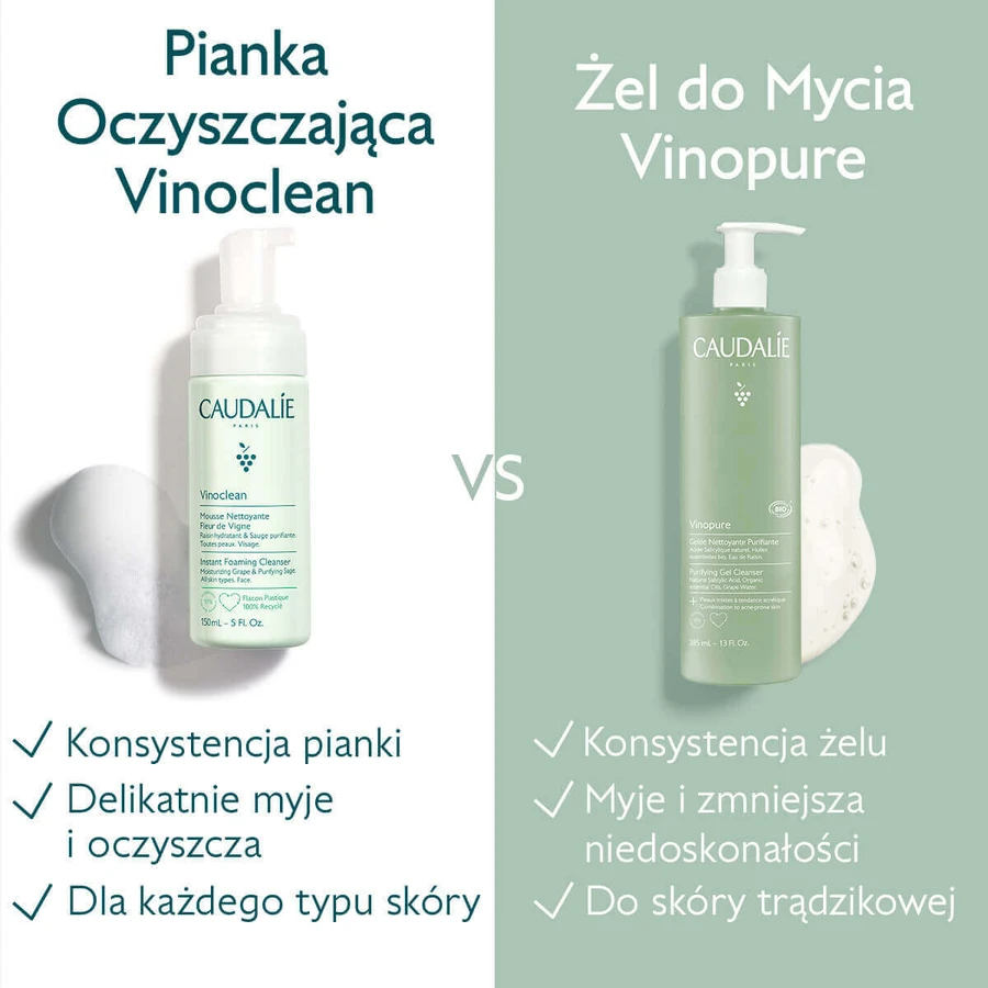 Caudalie Vinopure, gel de curățare pentru curățarea feței, piele predispusă la acnee, 385 ml: цены и характеристики