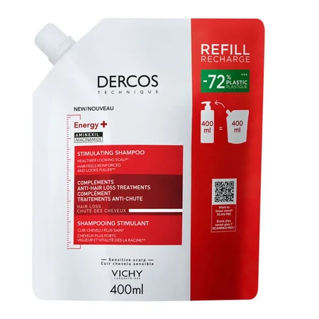 Vichy Dercos Eco-recharge Energy+ Шампунь проти випадіння волосся з амінексілом 500 мл: ціни та характеристики
