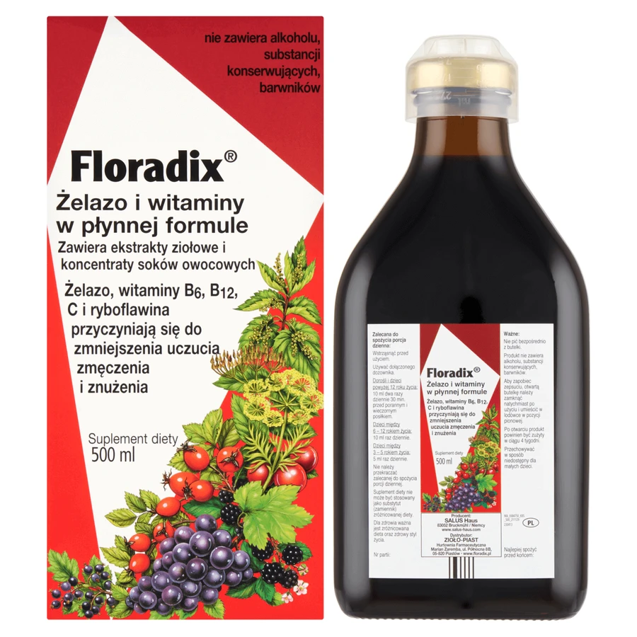 Floradix Железо и витамины, 500 мл КОНТАМИНИРОВАННАЯ УПАКОВКА: цены и характеристики
