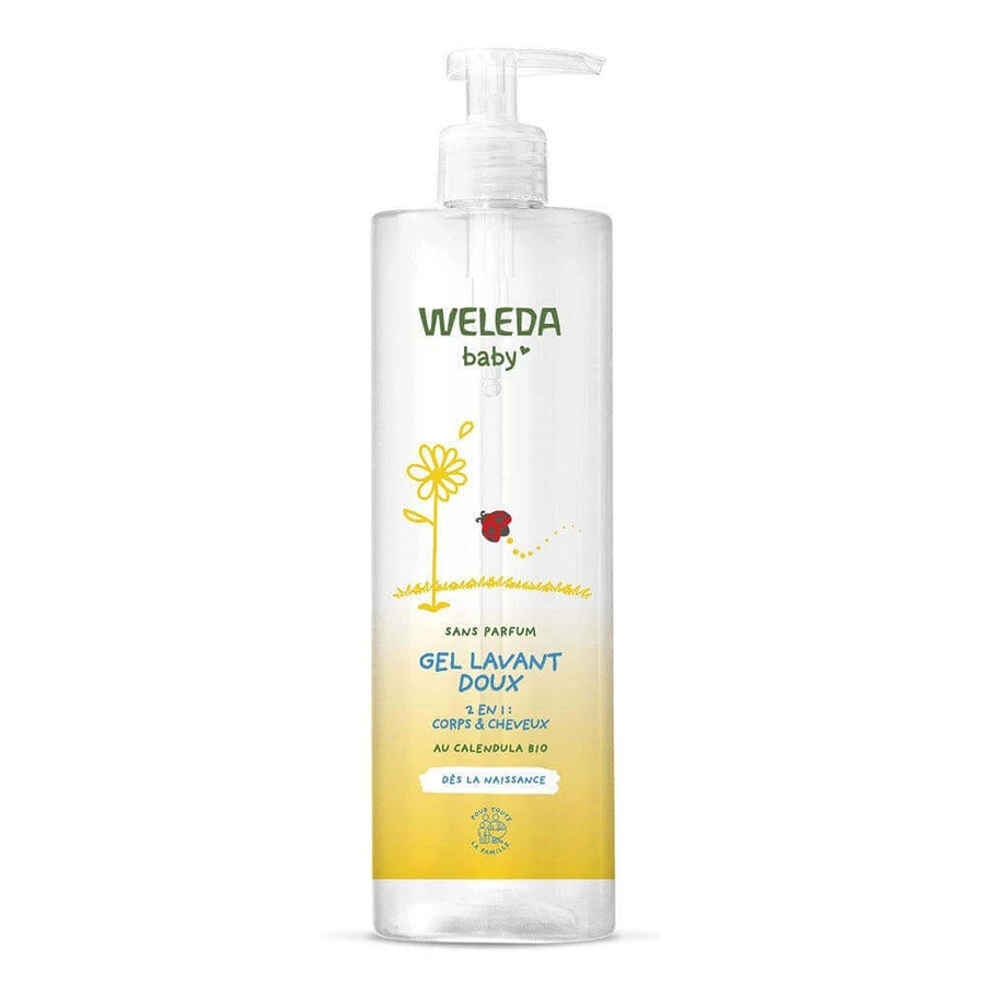 Weleda Baby and Child Нежный очищающий гель 2 в 1 для тела и волос 400 мл: цены и характеристики