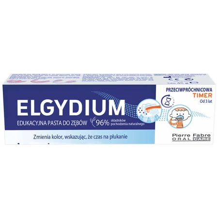 Elgydium Timer, развивающая зубная паста, меняющая цвет, против кариеса, от 3 лет, 50 мл: цены и характеристики