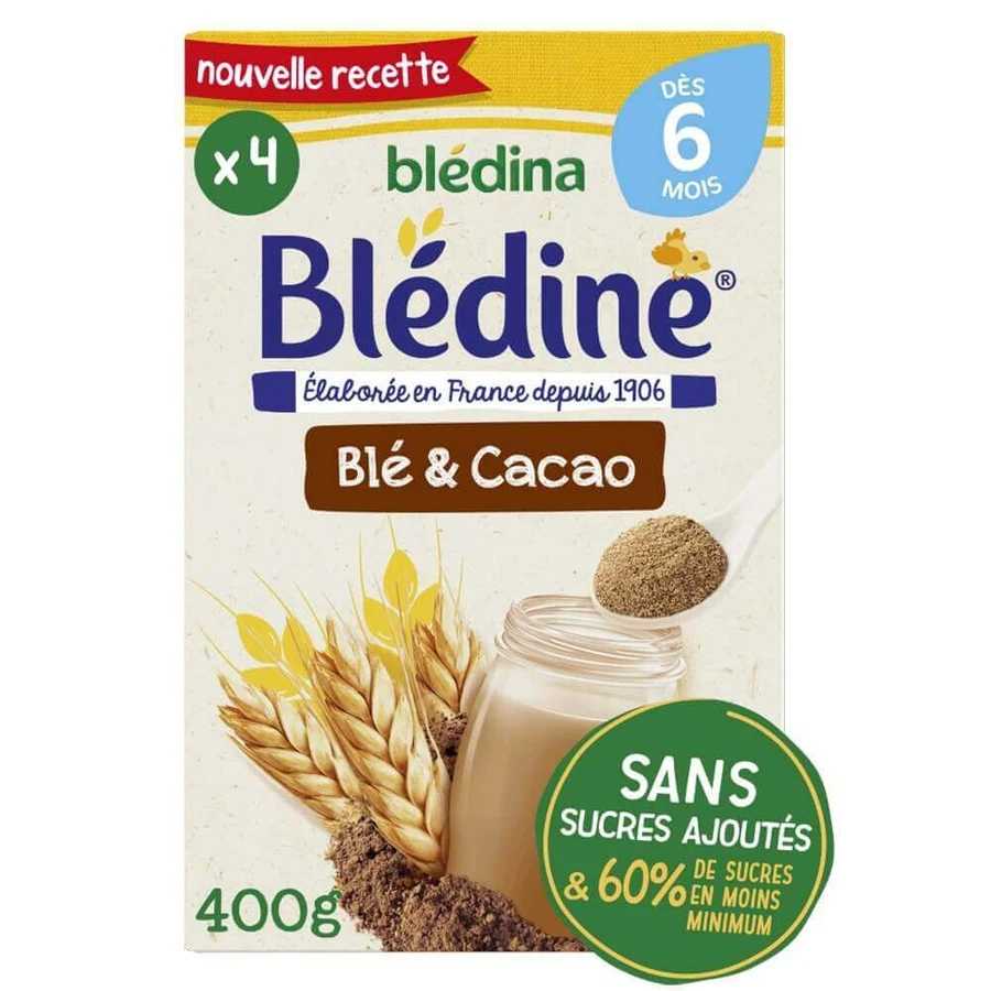 Сухая безмолочная каша Bledine Пшеница и какао, для детей с 6 месяцев, 400 г: цены и характеристики