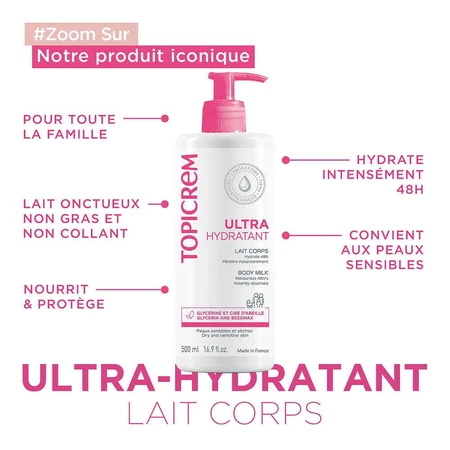 Topicrem Ultra-Hydratant Ультразволожуюче молочко для тіла для чутливої та сухої шкіри 2х500мл: ціни та характеристики