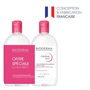 Міцелярна очищувальна вода H2O без ароматизаторів BioDerma Crealine очищувальна вода H2O 2х500мл