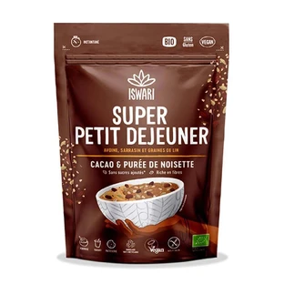 Iswari Super Breakfast Органічне пюре з какао та фундука 360г