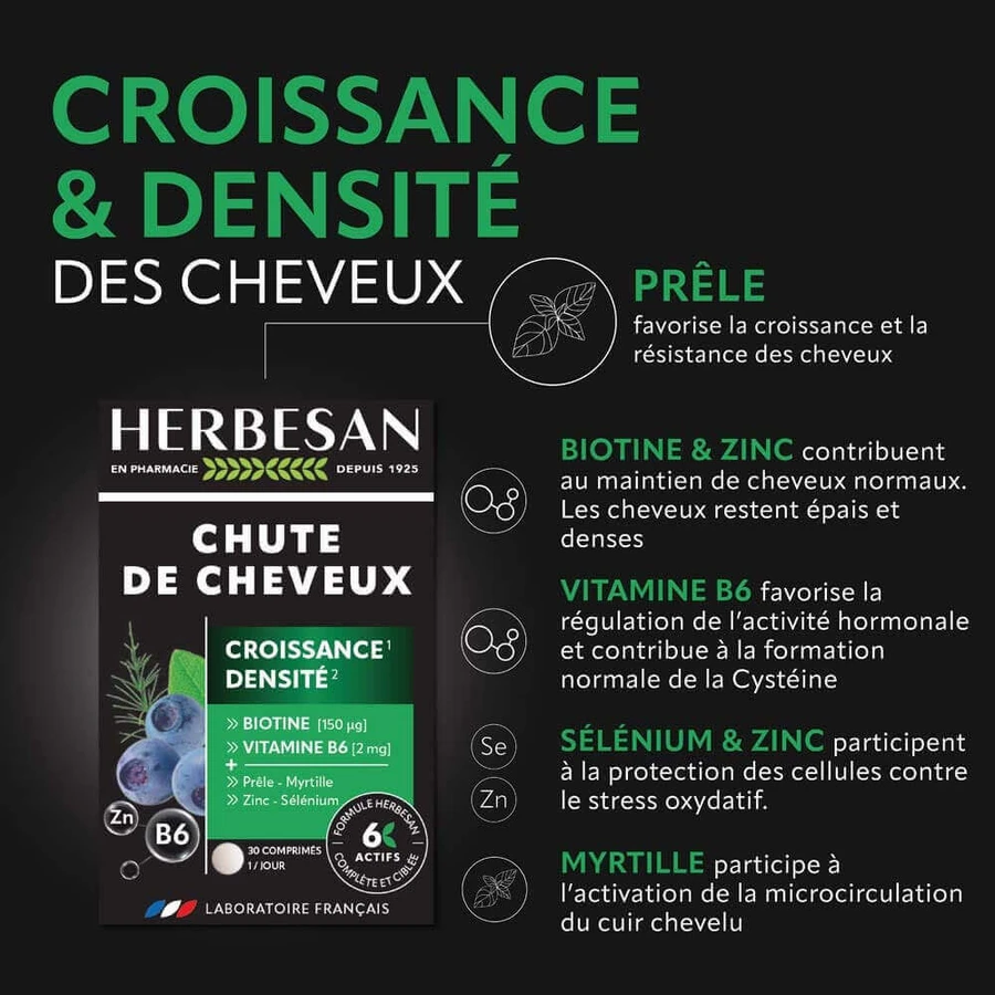 Herbesan Chute De Cheveux 30 Comprimés: ціни та характеристики