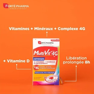 Полівітамінний захист Forté Pharma MultiVit'4G з цинком та вітаміном D 60 таблеток