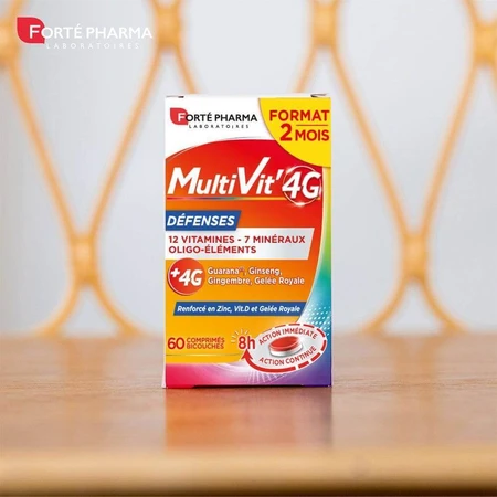 Полівітамінний захист Forté Pharma MultiVit'4G з цинком та вітаміном D 60 таблеток: ціни та характеристики