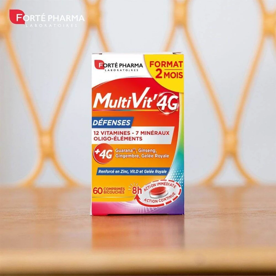 Полівітамінний захист Forté Pharma MultiVit'4G з цинком та вітаміном D 60 таблеток: ціни та характеристики