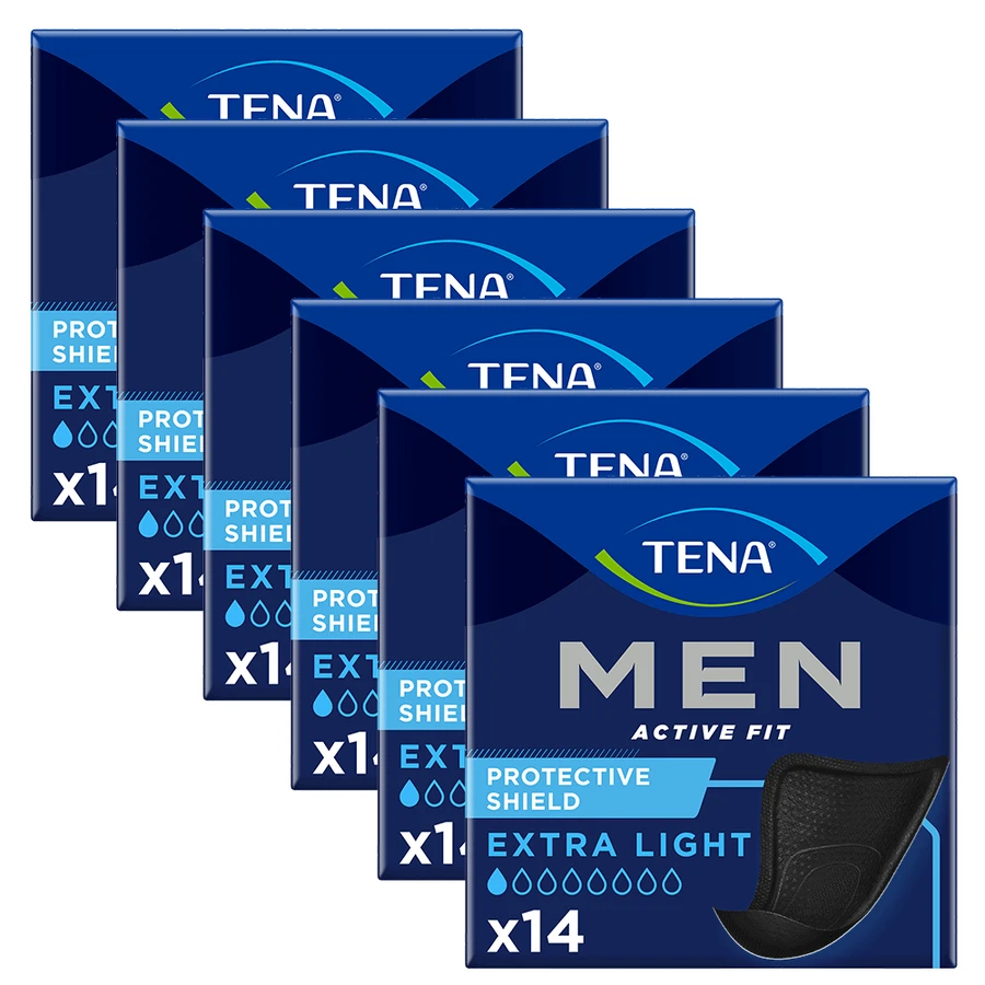 Набор Tena Men Active Fit, анатомические стельки для мужчин, Extra Light Black, 6 x 14 шт.: цены и характеристики
