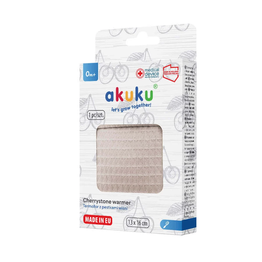 AKUKU, бутылка для горячей воды с вишневыми косточками, бежевая, 13 x 16 см, 1 шт.: цены и характеристики