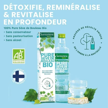 Santarome Pure Seve De Bouleau Bio Détoxifie & Reminéralise 500 мл: ціни та характеристики