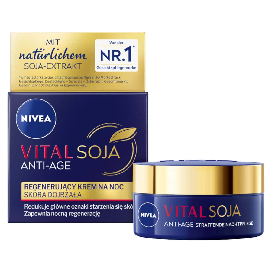 Nivea Vital Soy Anti-Age, регенеруючий нічний крем, зріла шкіра, 50 мл: ціни та характеристики