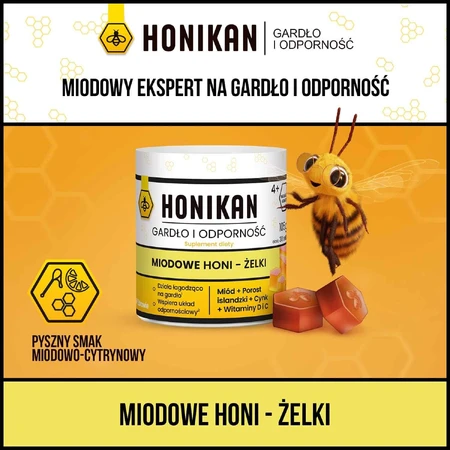 Горло та імунітет Honikan Gardło i Odporność, від 4 років, пастилки, 30 шт.: ціни та характеристики