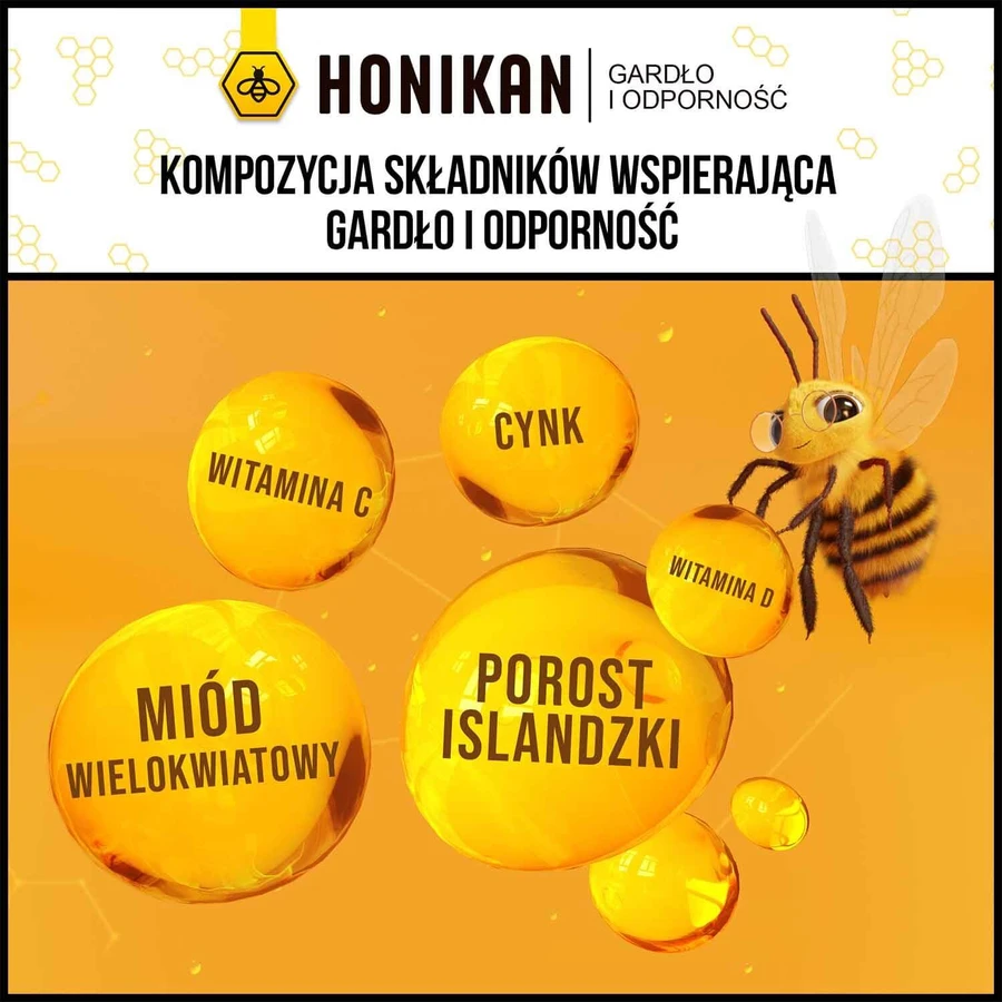 Горло та імунітет Honikan Gardło i Odporność, від 4 років, пастилки, 30 шт.: ціни та характеристики