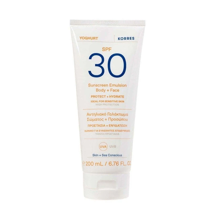 Korres Йогуртовый солнцезащитный крем для лица и тела SPF30 200 мл: цены и характеристики
