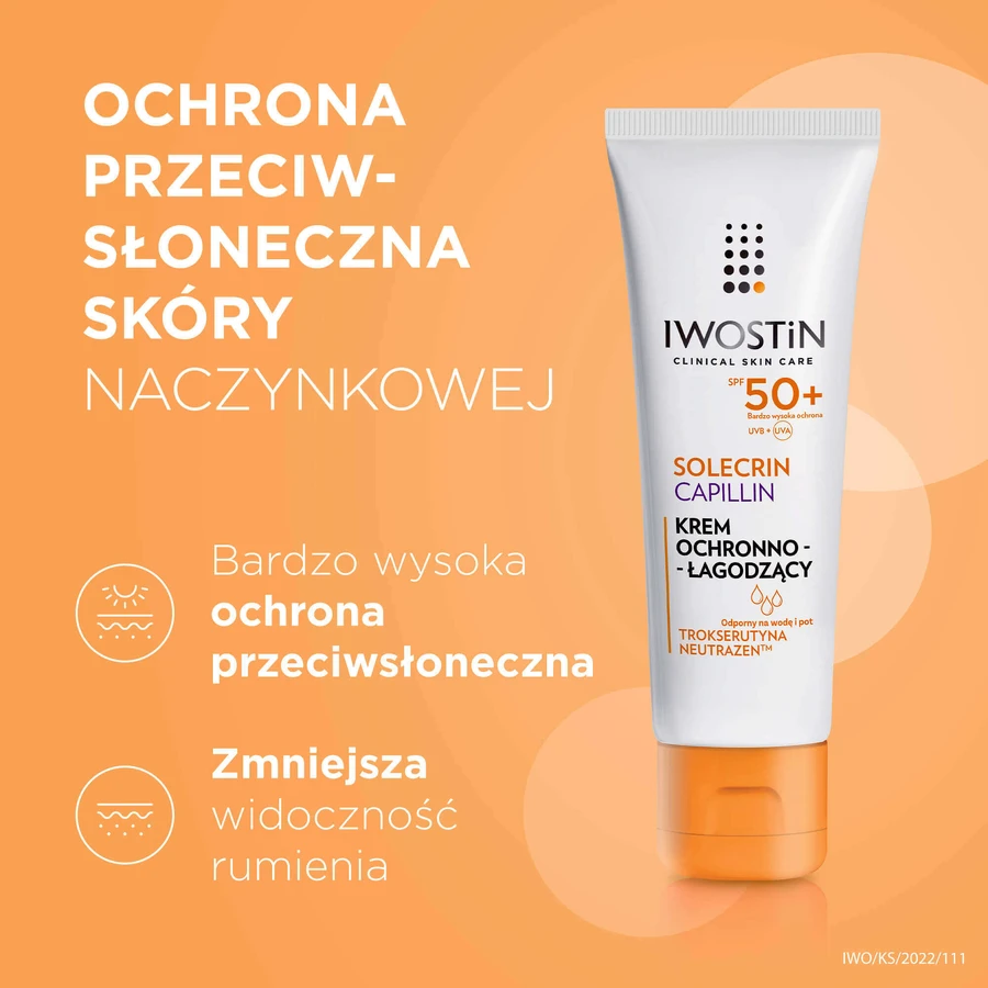 Iwostin Solecrin Capillin, захисний та заспокійливий крем для судинної та гіперчутливої шкіри, SPF 50+, 50 мл + надувна пляжна подушка безкоштовно: ціни та характеристики