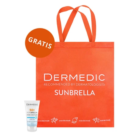 Dermedic Sunbrella, ультралегкий крем для захисту обличчя, для сухої та нормальної шкіри, SPF 50+, 40 мл + безкоштовна упаковка: ціни та характеристики