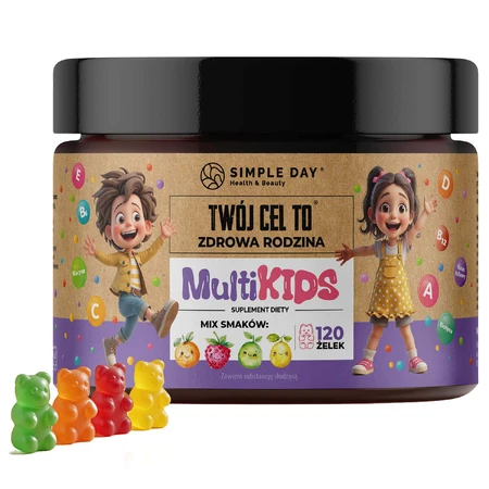 Simple Day MultiKids, желейні боби для 4-х дітей, ароматизована суміш, 120 пакетиків: ціни та характеристики