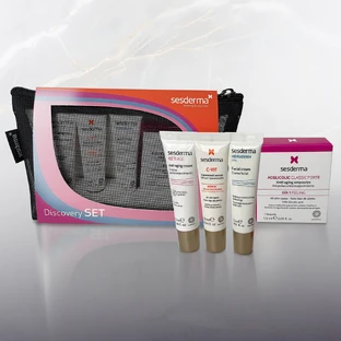 Sesderma Discovery Set, сыворотка в ампулах 2 x 1,5 мл + липосомная сыворотка, 10 мл + увлажняющий крем, 15 мл + антивозрастной крем, 10 мл