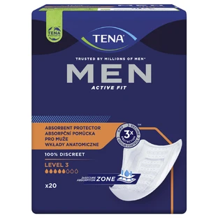 Набор Tena Men Active Fit, анатомические колготки для лечения заболеваний кожи, Nivel 3, 2 x 20 bucăți
