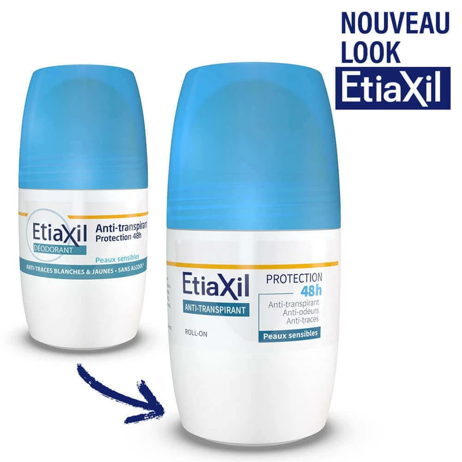 Дезодорант-антиперспірант Etiaxil Рулонний дезодорант 48 год Захист помірного потовиділення Чутлива шкіра 2х50мл: ціни та характеристики