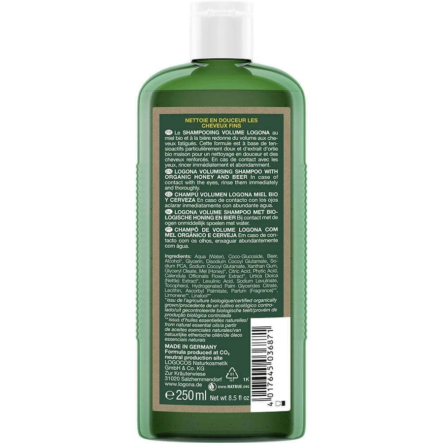 Logona Organic Beer & Honey Volume Shampoo 250 мл: цены и характеристики