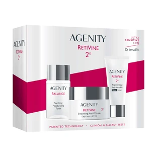 Набір Agenity 2° RetiVine, крем-де-зі, SPF 20, 50 мл + крем-де-ноапте, 25 мл + тонік-гідратант Balance, 50 мл