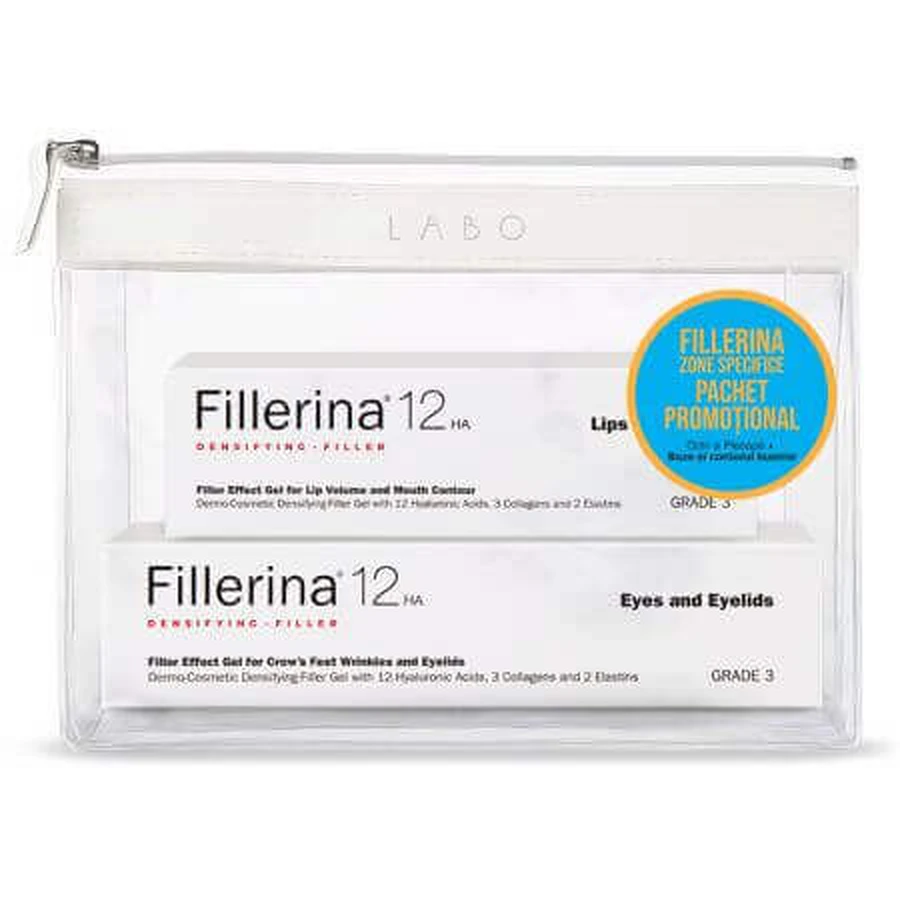 Пакет Eye Treatment + Lip Contour 12 HA, Grade 3, 15 мл + 7 мл, Fillerina: цены и характеристики