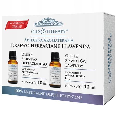 Набор для ароматерапии Optima Natura Oils Therapy Apothecary, чайное дерево, 10 мл + лаванда, 10 мл: цены и характеристики
