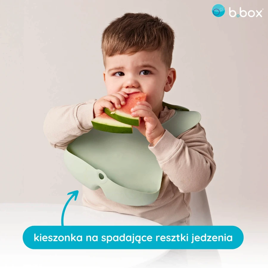 B.Box, нагрудник силіконовий з відкритою кишенею, висувний, шавлія, від 4 місяців, 1 шт.: ціни та характеристики