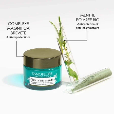 Sanoflore Magnifica Нічний крем з органічними ефірними оліями для жирної шкіри зі схильністю до акне 50мл: ціни та характеристики