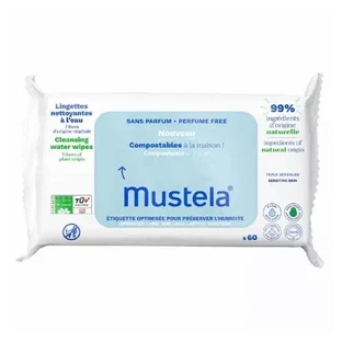 Компостовані вологі очищувальні серветки Mustela x60