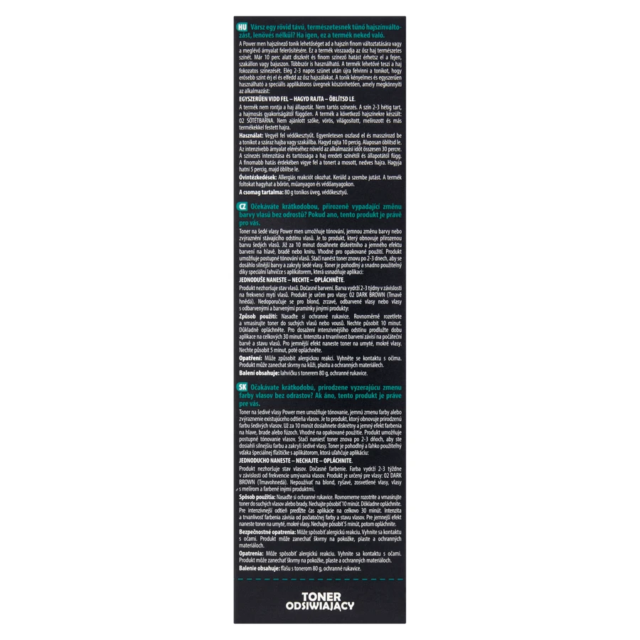 Joanna Power Men, знебарвлюючий тонер, 02 темно-коричневий, 80 г: ціни та характеристики